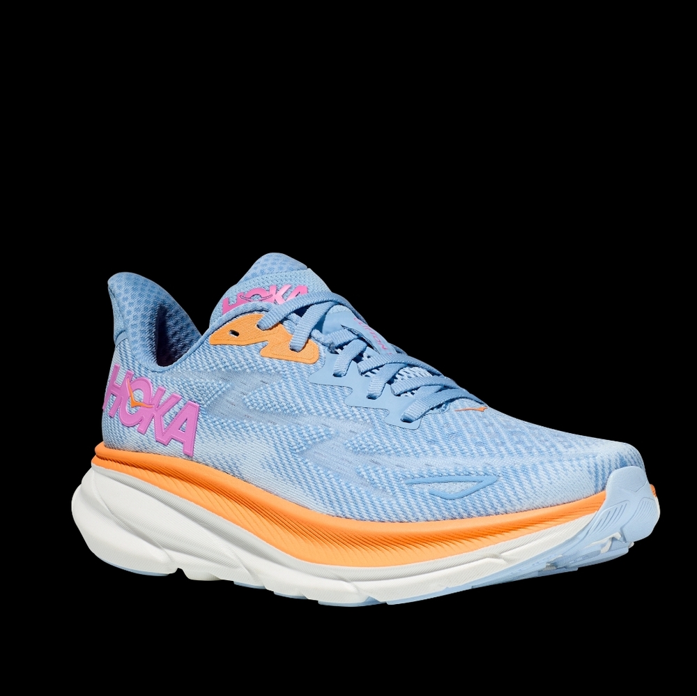 Hoka  Clifton 9 Women's Blue and Orange Running Shoes